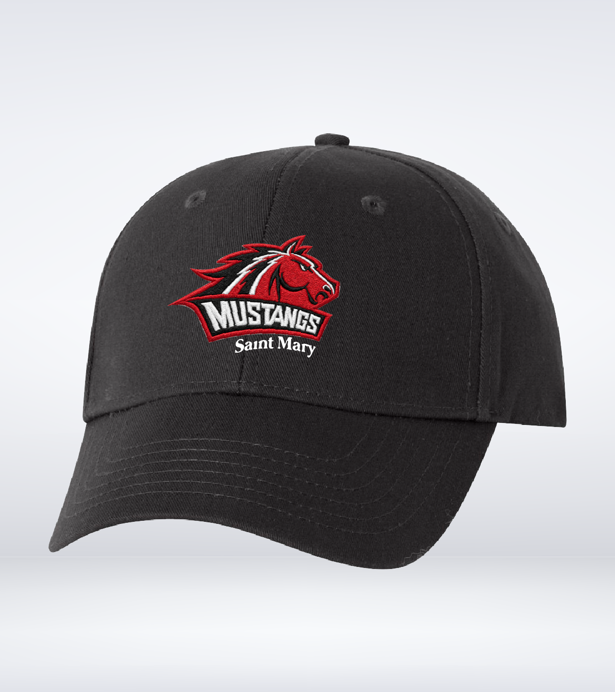 Mustangs - Chino Cap - Black - Badge Logo