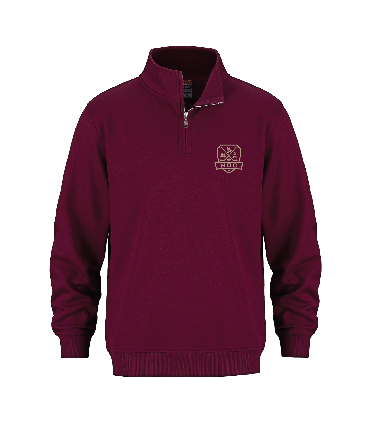 HOC - YOUTH 1/4 Zip Sweatshirt - Maroon