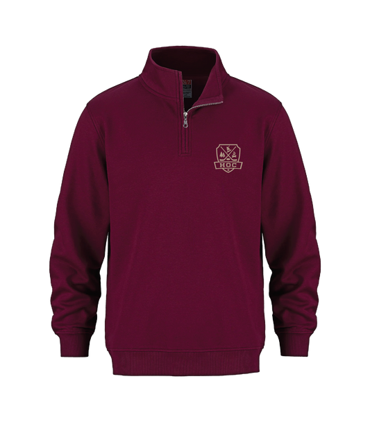 HOC - Adult 1/4 Zip Sweatshirt - Maroon