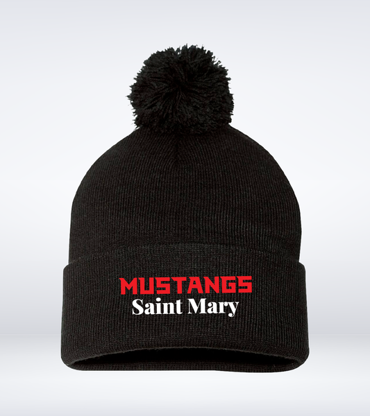 Mustangs - Pom Pom Toque - Black