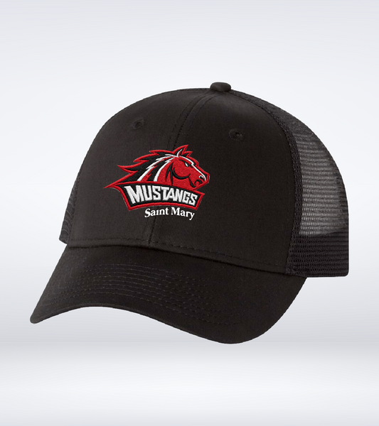 Mustangs - Trucker Hat - Black - Badge Logo