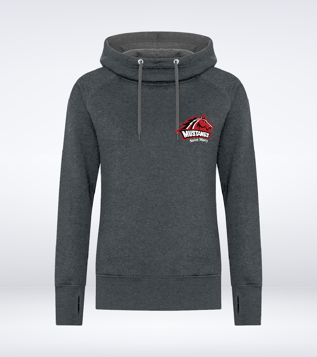 Mustangs - Ladies Vintage Hoodie - Black Heather