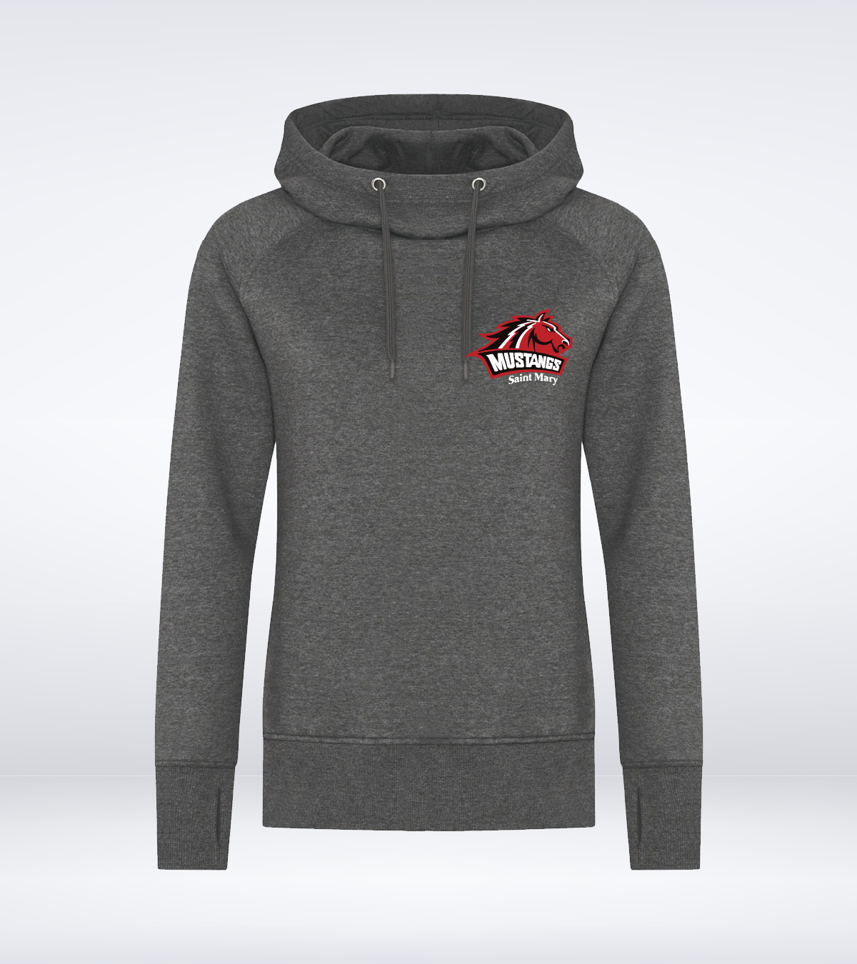 Mustangs - Ladies Vintage Hoodie - Charcoal Heather