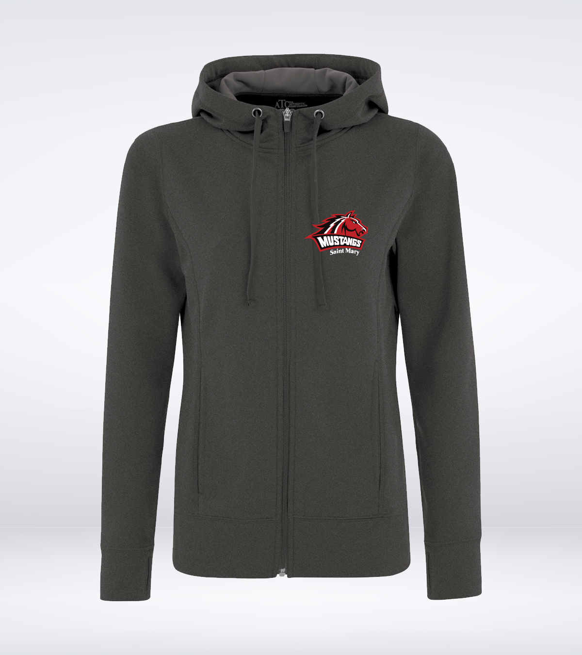 Mustangs - Ladies - Performance Zip Hoodie - Charcoal Heather