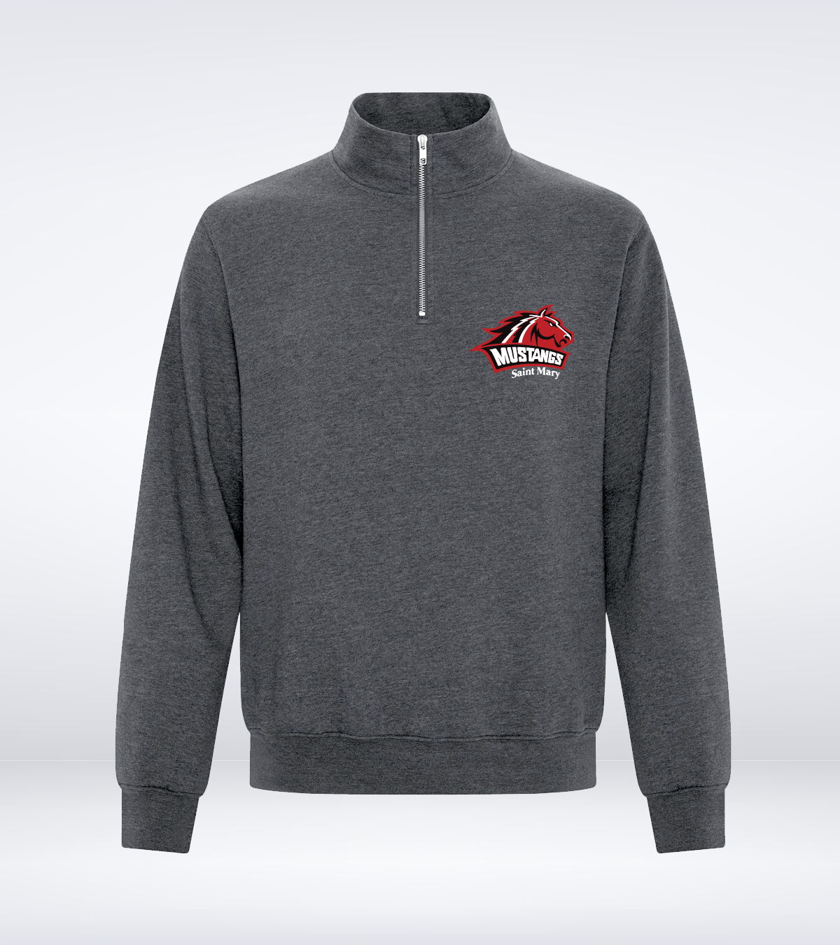 Mustangs - Adult - 1/4 Zip Sweatshirt - Dark Heather