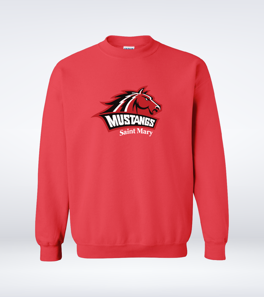 Mustangs - Adult - Crewneck Sweatshirt - Red